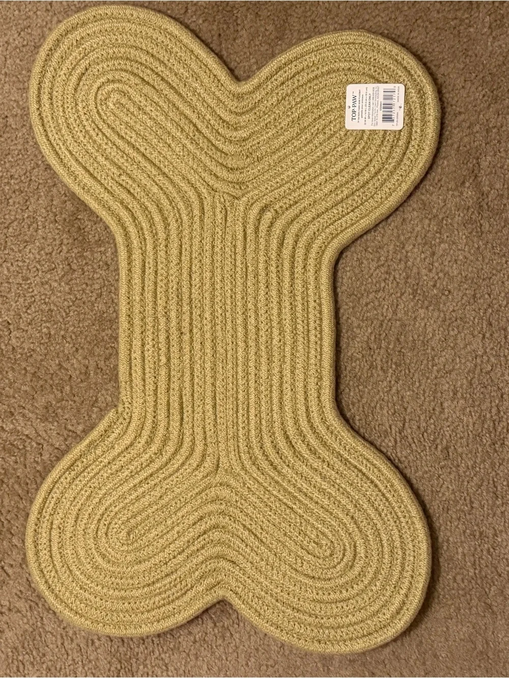 🐻‍❄️NEW*TOP PAW Bone-Shaped Dog Placemat - Tan